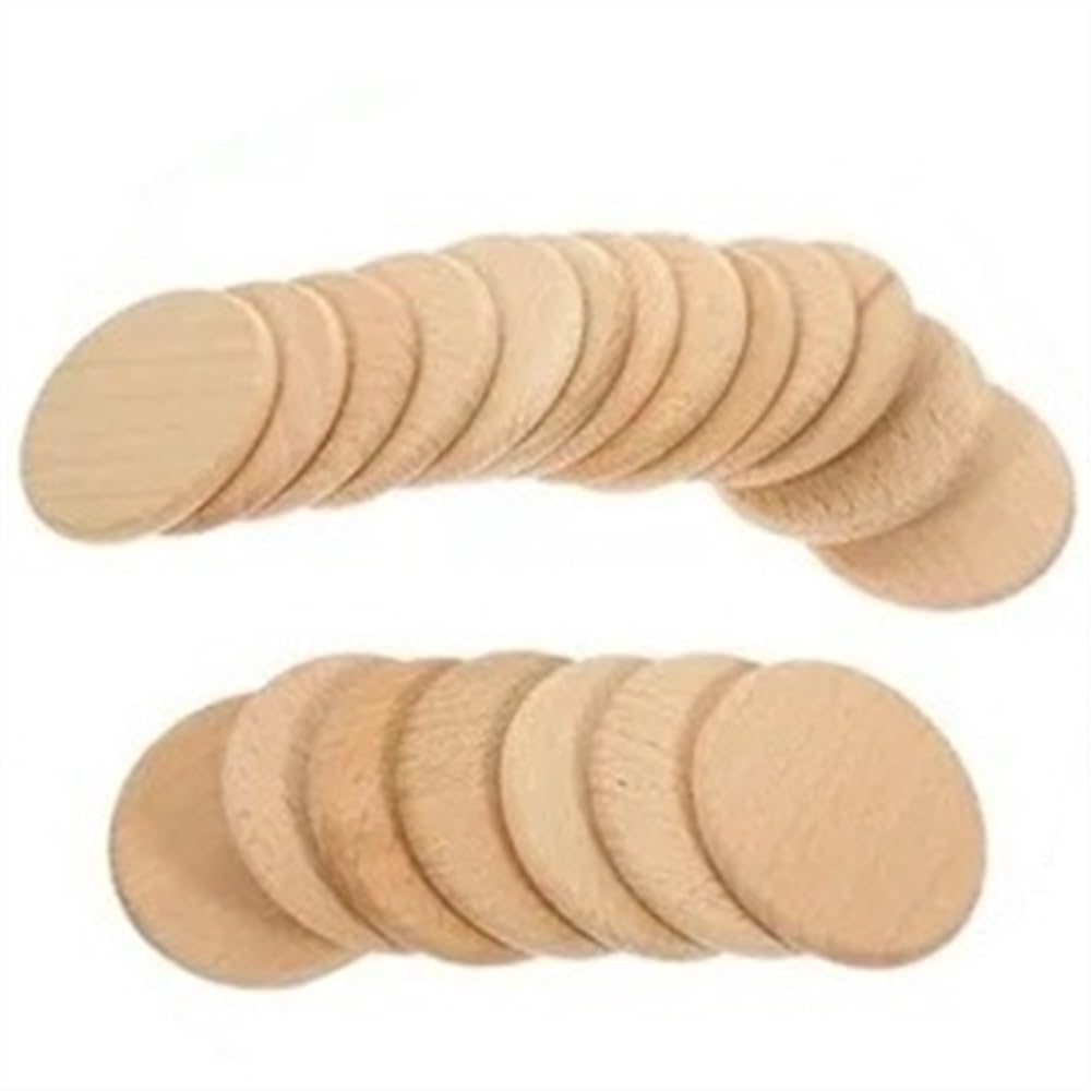 Rodajas de Madera Natural, Círculos de Madera sin terminar, 100 Uds., 3,8 cm, Monedas de Madera Redondas en Blanco, fichas for Pintar, Escribir, tallar Letras, Manualidades DIY