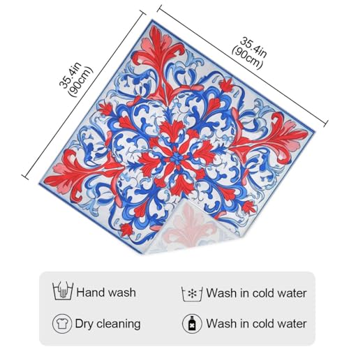Vintage Flower Pattern Red and Blue silk scarf pashminas elegant silk scarf neck scarf for women for evening bufandas para mujer para frio4