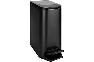 Matte Black Small Trash Can for Narrow Spaces