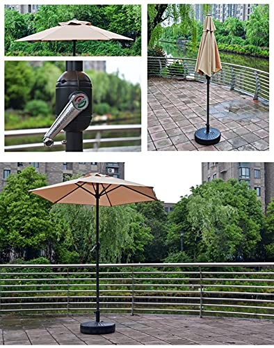 Sombrilla de jardín de 2m parasol redondo para terraza y playa 7