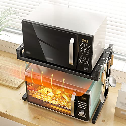 Étagère micro-ondes rétractable avec support à épices épaissi - 5