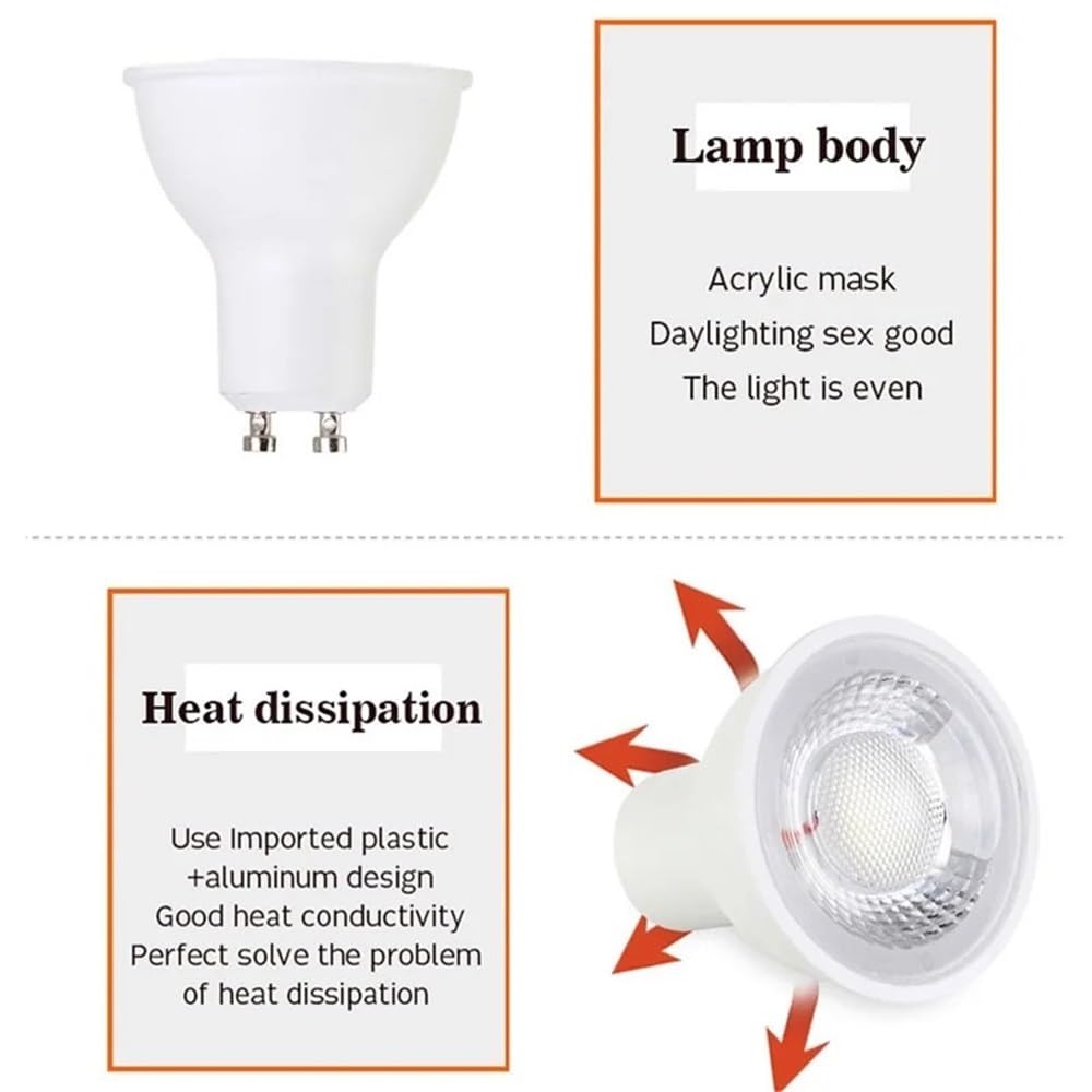 Confezione da 15 faretti LED COB GU10/GU5.3 AC85-265V 5W/7W faretti, DC12V MR16 illuminazione for la casa(Cold White,GU10 5W AC85-265V)