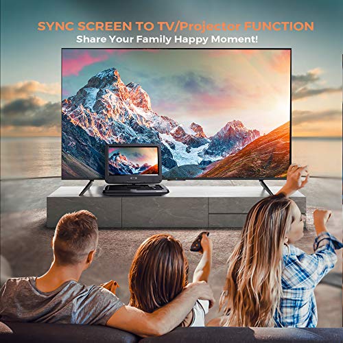 SUNPIN-Portable-DVD-Player-125-for-Car-and-Kids-101-inch-Eyesight-Protective-HD-Swivel-Screen-Stereo-SpeakersDual-Earphones-Jack-Support-Sync-TVUSBSD-Card-Car-Headrest-Mount-CaseBlack