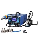 Yescom 992DA LCD Display Rework Soldering Station and Hot Air Gun and Iron Gun and 5 Nozzles Blue