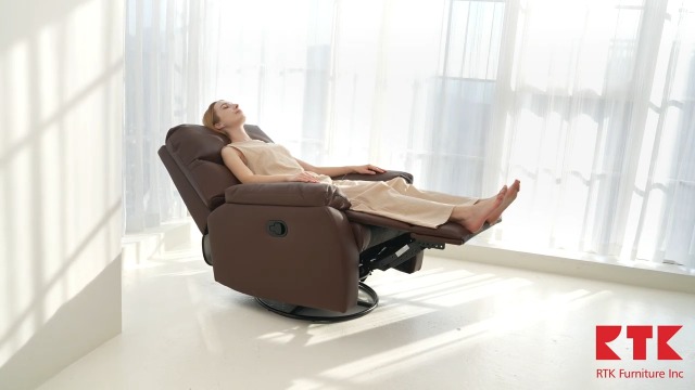Sillón Ergonomico Piel Natural Marrón miniatura 7