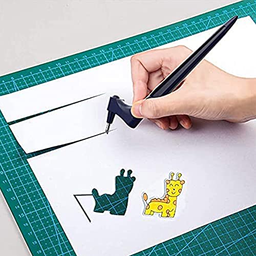 2Pcs Craft Cutting Tools,Craft Cutting Tools with 360 Degree Swivel Blad,Paper Cutter Hand-held Engraving Pen, Stainless… - Afbeelding 4