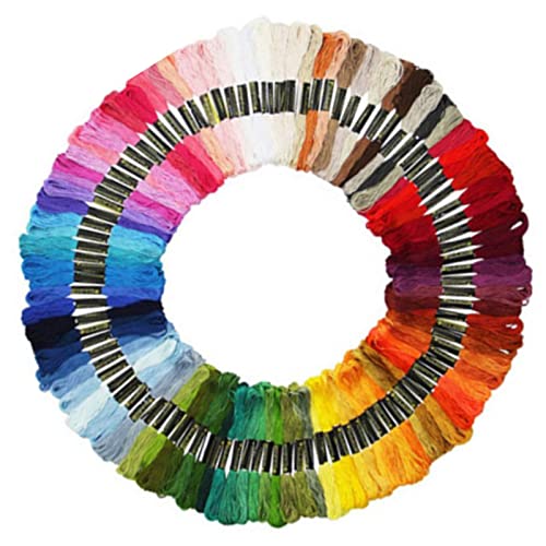 Image of Maxmartt 100PCS Embroidery Floss Cross Stitch Kits, Rainbow Color Embroidery Thread for Cross Stitch, Bracelet, Craft & Decoration