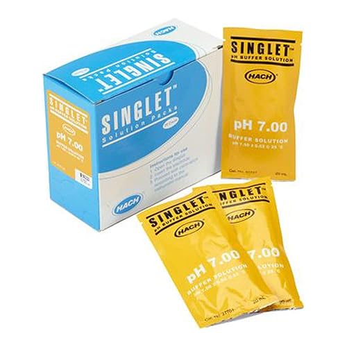 Hach 2770120 Tampón de pH de un solo uso, pH 7.00 (NIST), (paquete de 20)