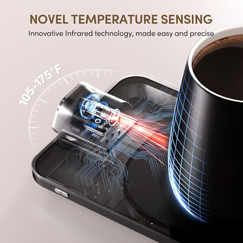 Coffee Mug Warmer Set, ±1°F Precision Temperature Control Smart Heated Mug for Desk - Image 5