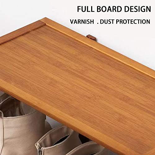 Viaoifsea Bamboo Shoe Rack,Vertical Shoe Rack,Narrow Single Pairs Shoe Storage Space,Free Standing Corner Wood Shoe Storage Organizer Shelf Holder,For Entryway, Living Room, Bedroom. #TOP4