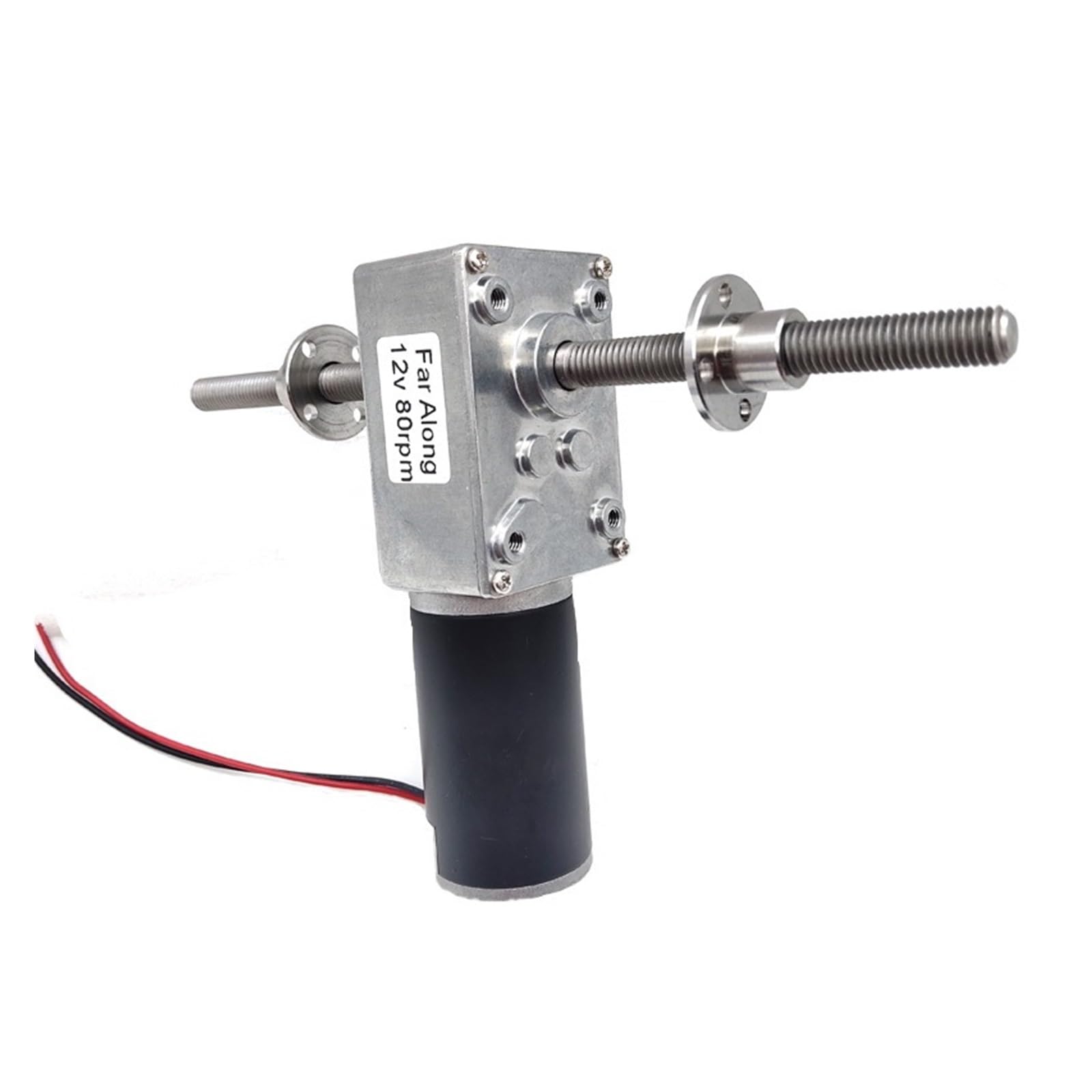 Gear Motor DC12V 24V DC Schneckengetriebemotor mit selbsthemmender Einstellbarer Geschwindigkeit und umkehrbarer M8-Doppelwelle mit Fanggeschwindigkeit 12 bis 470 U/min(12v 12rpm 30.57kg.cm)