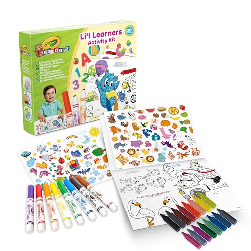 CRAYOLA - Mini Kids, Mon Premier Set Couleurs & Autocollants, avec feutres, Crayons, Stickers Activité créative et Cadeau pour Enfants, dès 36 Mois, 25-1485