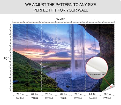 Papier peint intissé mat Seljalandsfoss panoramique 3D de qualité supérieure