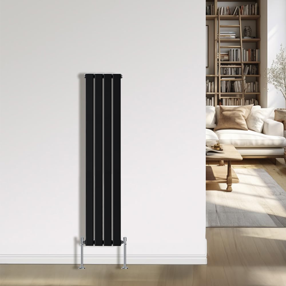 NRG Black Radiator 1600x272mm- Single Flat Panel Interior Bathroom Radiators