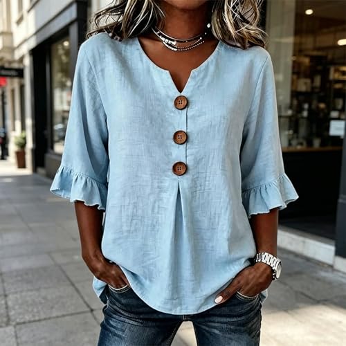 Manches mi-longues fluides chemise coupe ample anti-chaleur