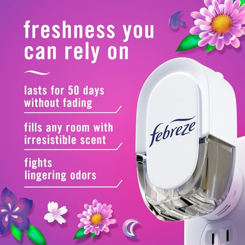 Febreze Plug In Air Freshener, Odor-Fighting Scented Oil Refill, For Home, Bathroom, & Kitchen, Long Lasting, Gain Moonlight Breeze and Gain Original Scents, 0.87oz Refills, 4 Count (2 of Each Scent) - image 9