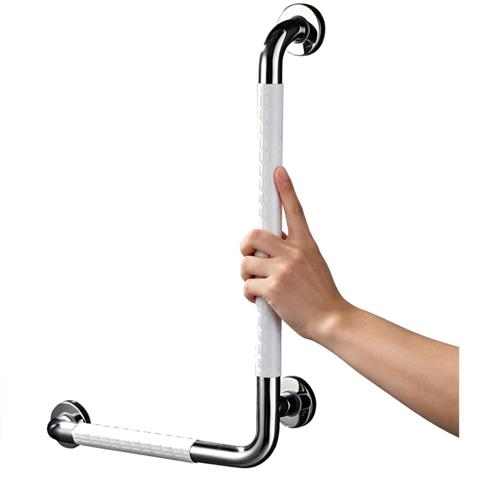 Barre handicap de salle de bain 70x50 cm antidérapante diamètre 3.5 cm