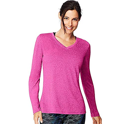Hanes Sport Cool DRI Women's Performance Long-Sleeve V-Neck T-Shirt