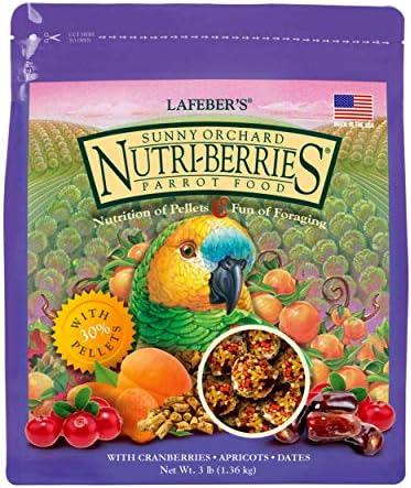 LAFEBER'S Sunny Orchard Nutri-Berries Pet Bird Food, Made with Non-GMO and Human-Grade Ingredients, for Parrots, 3 lb