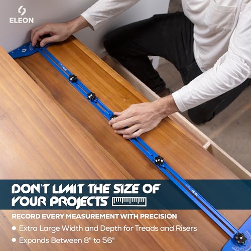 Eleon Stair Tread Template Tool - Aluminum Alloy Stair Tread Jig for Accurately Measuring Angle, Length, & Depth, Stair Gauge Measuring Tool, Compatible with Many Types of Layout Projects - Image 5