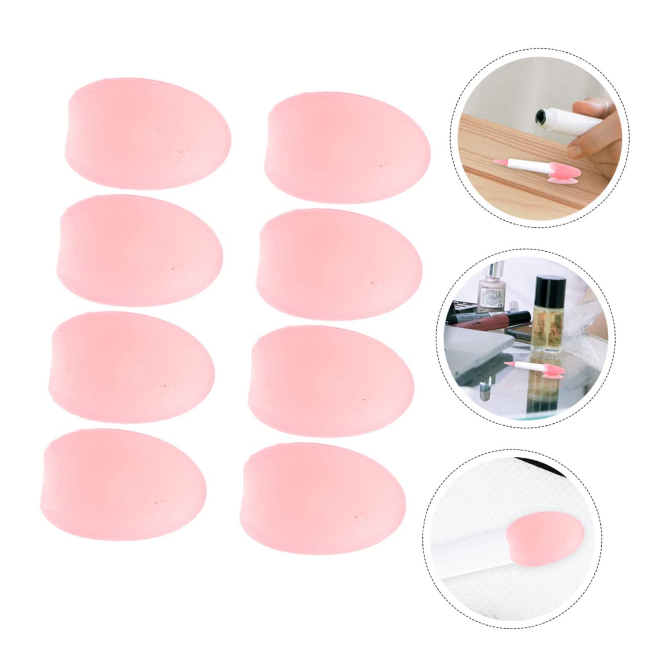 NOLITOY 8pcs Lip Brush Covers Silicone Material Waterproof Anti-loss and Sturdy for Makeup Brush