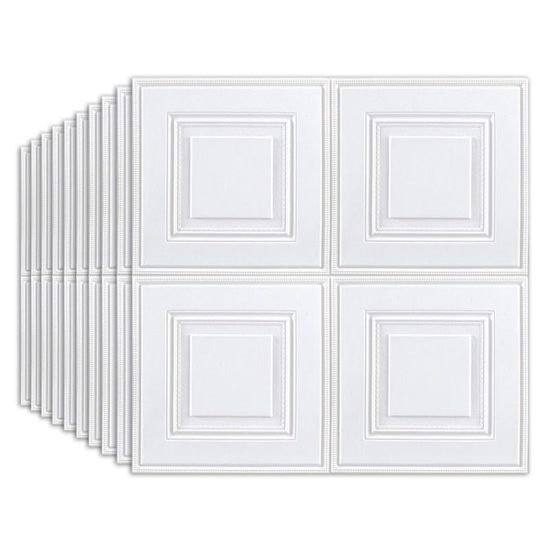 Snewvie 20 PCS 3D Wood Wall Panels Peel and Stick Brick Wallpaper Removable Wallpaper 70X70cm 3D Tile Wood Panels Wall Sticker Self-Adhesive Waterproof PE Foam