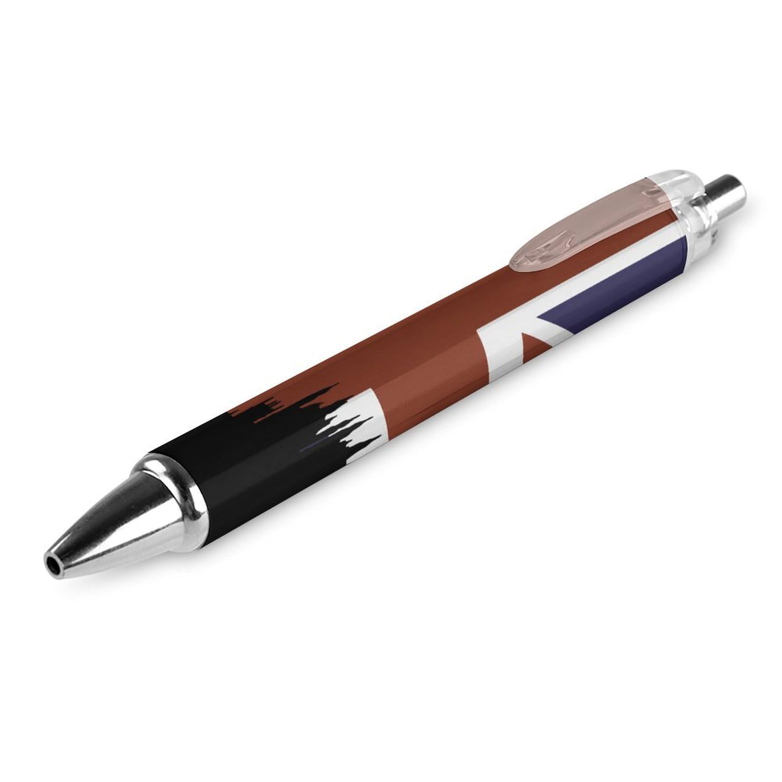 British Flag Building Silhouette Retractable Ballpoint Pen 0.5mm Roller Black Inks for Men Women Diary Pens