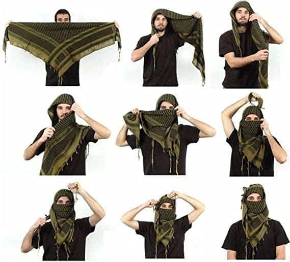Aonal Military Shemagh Tactical Desert Scarf, 100% Cotton Keffiyeh Neck Head Scarf Wrap for Men Women - Image 6