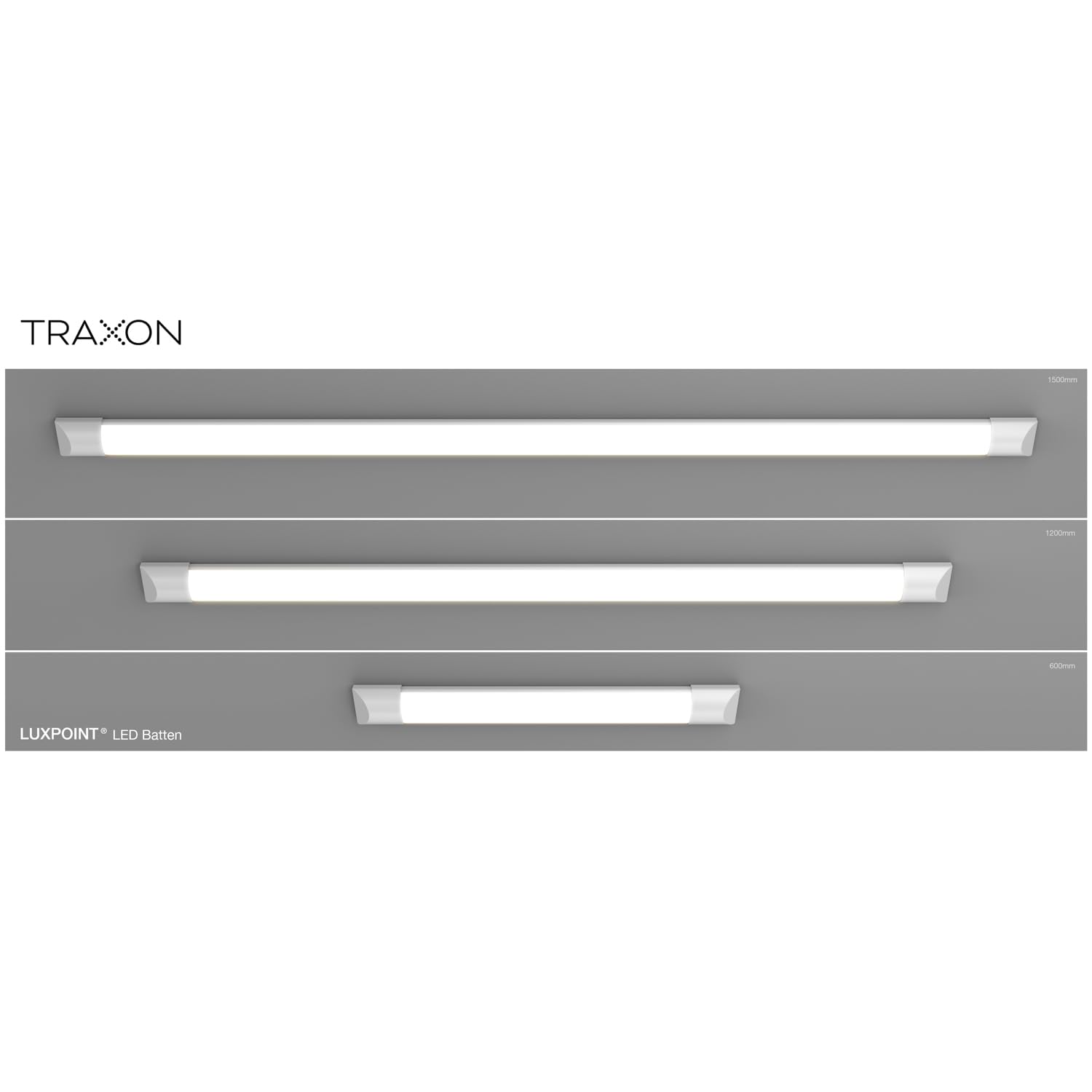 TRAXON LUXPOINT Regleta Luminaria Batten LED - Dalbert integrado 120cm 36W Luz fría 6500K 3600Lm IP54 IK06 interior superficie (Luz fría 6500K 36W | 120cm)