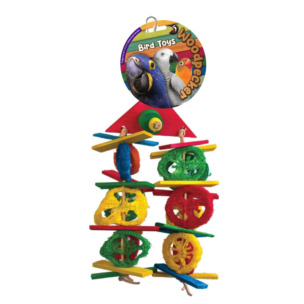 NutraPet Woodpecker Bird Toy Lemon Den 44 * 20 Cms