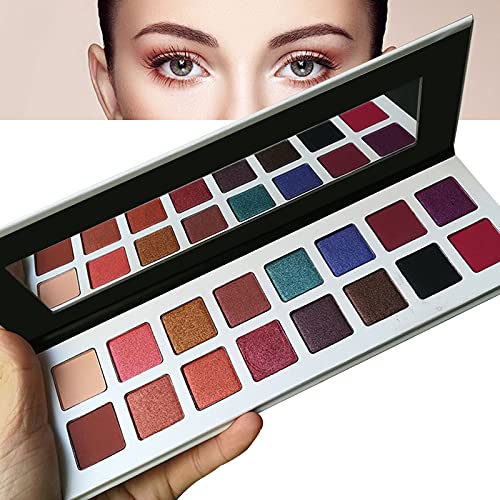 Red Eyeshadow Palette Eye Makeup Pallet 16 Matte & Shimmer with Black Eyeshadow Gold Eyeshadow Brown Colors Highly Pigmented Long Lasting Eye Shadow Palettes Maquillaje Para Mujer