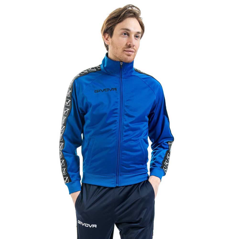Givova Giacca Tricot Band Jacket, Men, Blue, 2XL