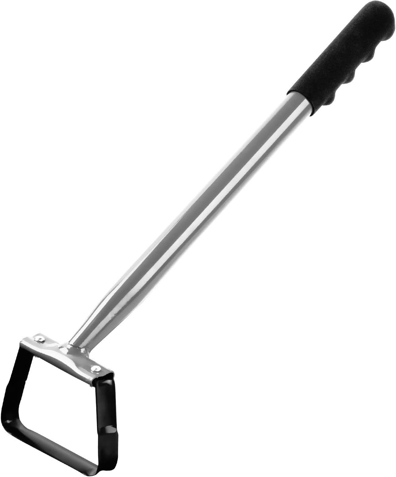 Walensee Stirrup Hoe Garden Tool, Hollow Trapezoid Weeding Tool with 14 Inch Scuffle Loop, Sharp Metal Hand Cultivator Rake for Lawn, Garden or Greenhouse, Durable Grass Scraper, Mini Gift, Grey