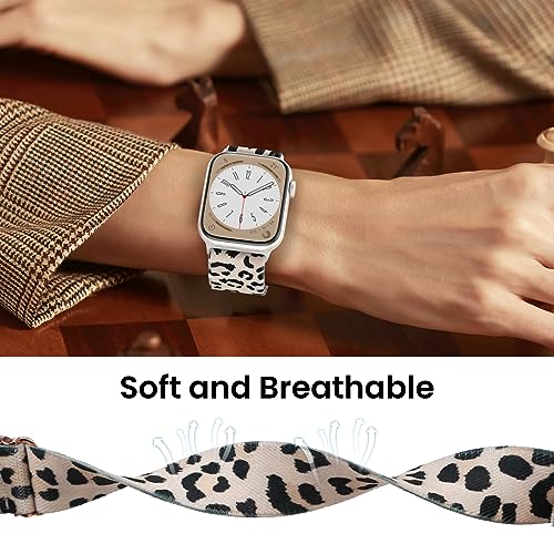 Image of Delidigi Stretchy Bands Compatible for Apple Watch Band Women 40mm 38mm 41mm 42mm 44mm 45mm 46mm 49mm, Nylon Braided Straps for iWatch Series 11 10 9 8 7 6 SE 5 4 3 Ultra 3 2 1