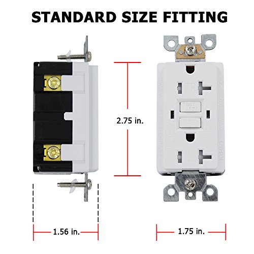 ESD Tech 10 Pack 20 Amp GFCI Wall Outlet Receptacle SelfTest, Tamper