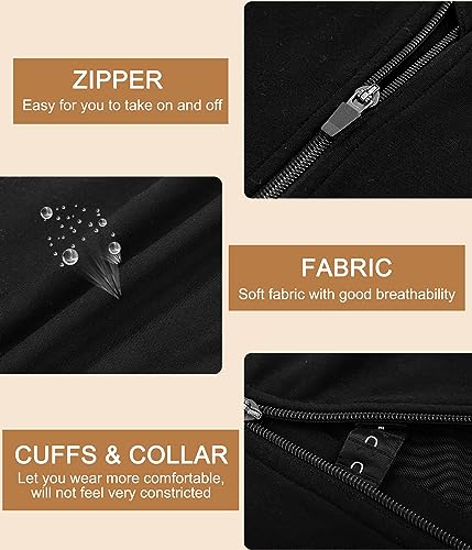 LEINIDINA Chest Binder Tomboy Transgender FTM Square Collar with Front Zipper Binder Bra Tank Top - Thumbnail 3