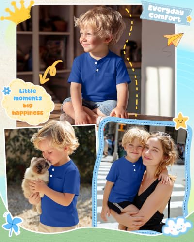 Image of Toddler Boys Cotton Henley T Shirts
