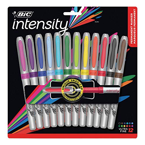 BIC - Mark-It Permanent Markers, Ultra-Fine Point, Assorted Colors - 12 Pack BIC - Mark-It Permanent Markers, Ultra-Fine Point, Assorted Colors - 12 Pack