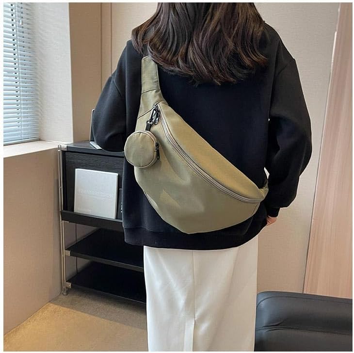 OMISAAショルダーバッグ ナイロン ボディバッグ レディース 斜め掛け 旅行バッグ 軽い 通勤 通学 大容量 無地 軽量 学生 ワンショルダー メッセンジャーバッグ 斜めがけ ウエストポーチ ウエストバッグ 撥水 アウトドア