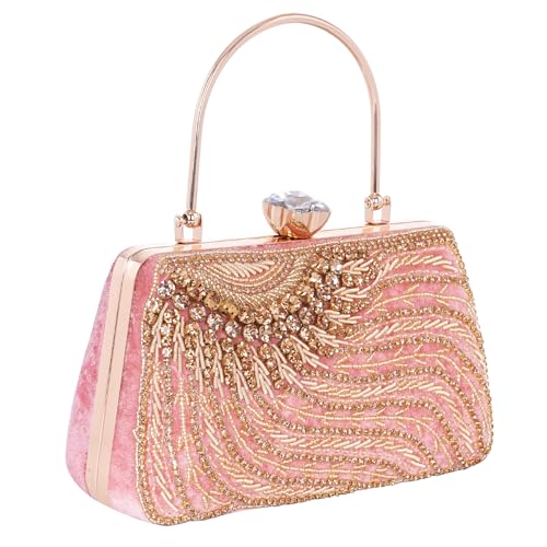 Image of SEA MOUNT Handicraft Hand Embroidered Box Clutch sling Bag Purse for Bridal, Casual, Wedding Bag for Women & Girls