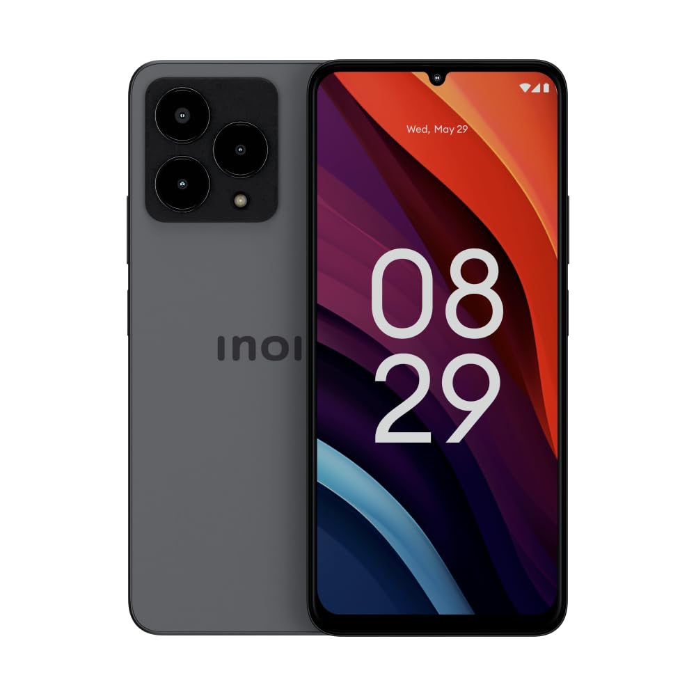 INOIA54 Spectre 6.75”, 4G LTE, HD+, MTK G88 Processor 2.0GHz, 12GB RAM(4+8GB Memory Fusion) + 128GB ROM, 50MP + 2MP + Monochrome Triple Camera with AI, Titanium Black, 777 days of warranty
