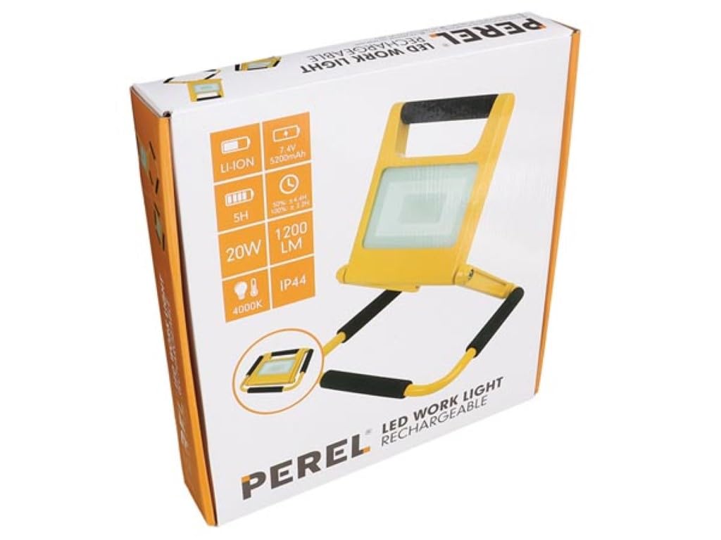 Perel EWL422NW-R lampa robocza LED z cichym akumulatorem, 20 W-4000 K