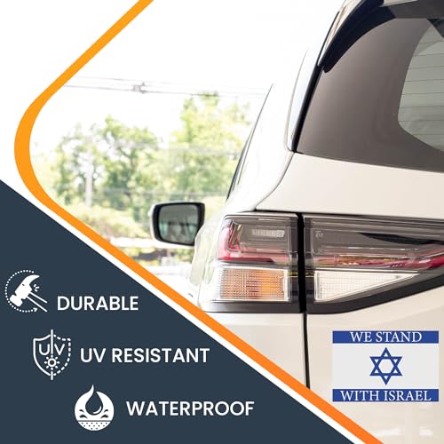 Image of Magnet Me Up We Stand with Israel Israeli Flag Magnet Decal, 4x6 Inches, Blue and White, Heavy Duty Automotive Magnet for Car, Truck, SUV, or Any Other Magnetic Surface