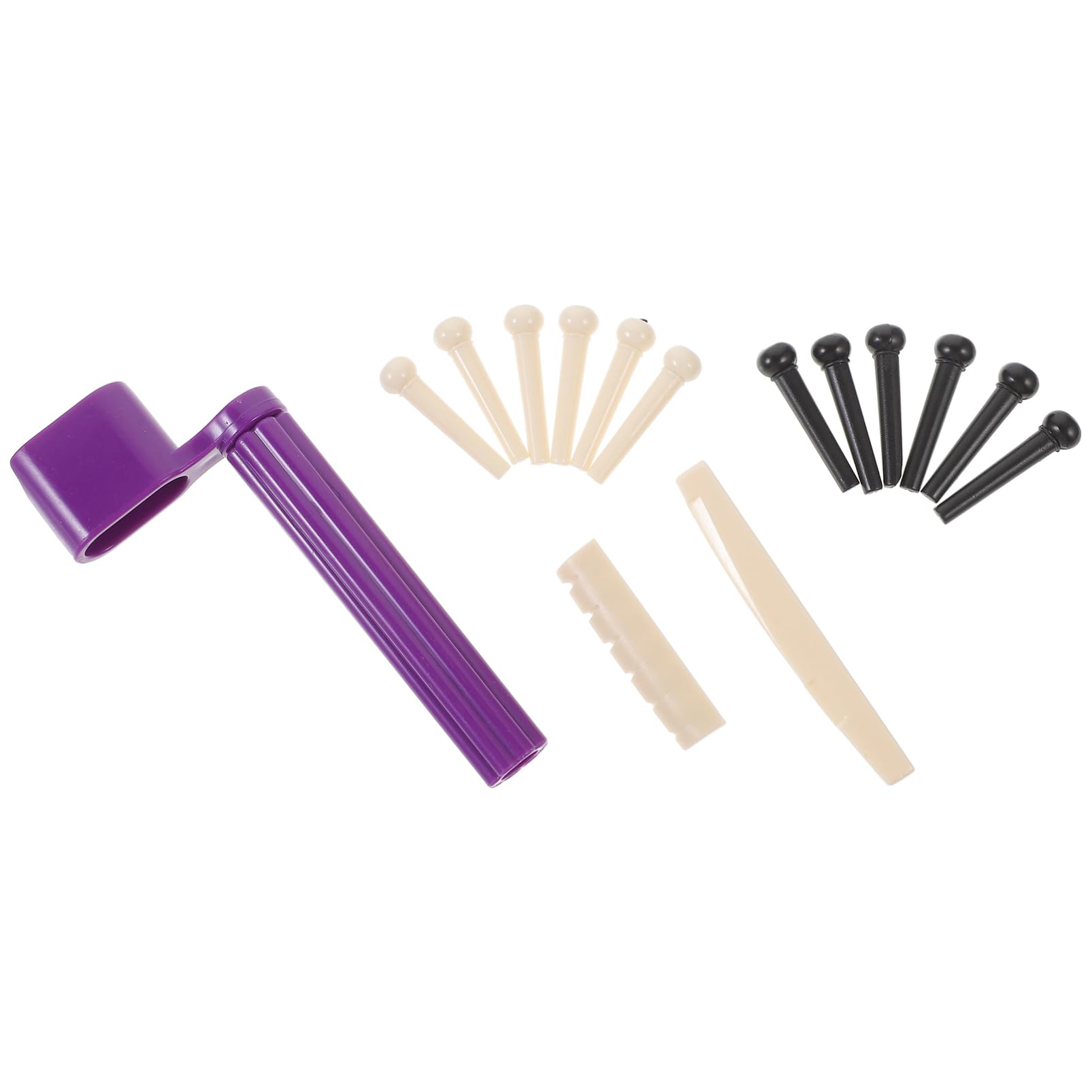 SHOWERORO Guitar Nut Saddle Winder Kit 15pcs Folk Guitar Accessories Replacement Parts Set Random Color