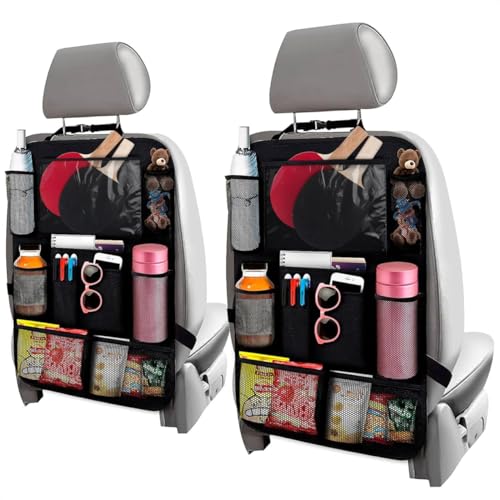 2 Pcs Backseat Car Organizer - Travel-Ready 23.4x16'...