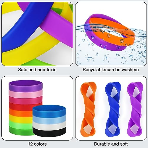 Pulseras de silicona de 7 pulgadas elásticas y lavables 5
