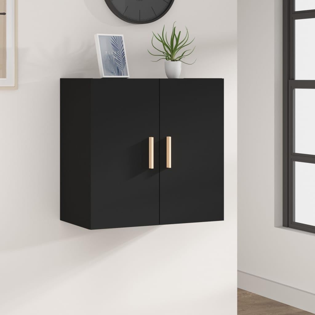 Armario de pared negro para organizar la cocina o el baño con diseño moderno