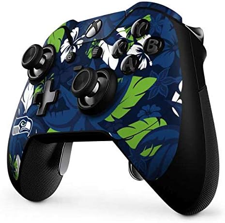 Skinit Decal Gaming Skin Compatible with Xbox One Elite Controller - Officially Licensed NFL Seattle Seahawks Tropical Print Design