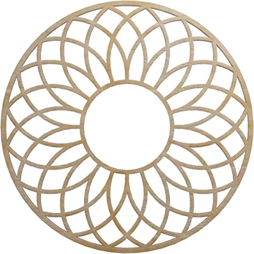 Image of Ekena Millwork 24 inchOD x 8 1 /4 inchID x 1 /4 inchT Cannes Wood Fretwork Pierced Ceiling Medallion, Hickory