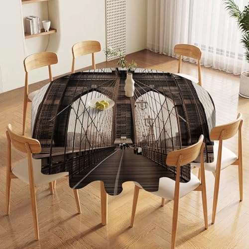 Nappe ronde en tissu imperméable Brooklyn pour table à manger - 2